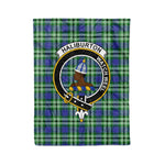 Plaid Blanket Haliburton Clan Crest Badge Tartan Blanket Scottish Green Plaid Throw Blanket Tartan Plaid Fleece Blanket