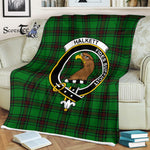 Plaid Blanket Halkett Clan Crest Badge Tartan Blanket Scottish Green Plaid Throw Blanket Tartan Plaid Fleece Blanket