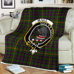 Plaid Blanket Hall Clan Crest Badge Tartan Blanket Scottish Green Plaid Throw Blanket Tartan Plaid Fleece Blanket
