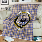 Plaid Blanket Hannay Clan Crest Badge Tartan Blanket Scottish Green Plaid Throw Blanket Tartan Plaid Fleece Blanket