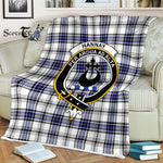 Plaid Blanket Hannay Grey Clan Crest Badge Tartan Blanket Scottish Green Plaid Throw Blanket Tartan Plaid Fleece Blanket
