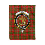 Plaid Blanket Hay Clan Crest Badge Tartan Blanket Scottish Green Plaid Throw Blanket Tartan Plaid Fleece Blanket