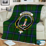 Plaid Blanket Henderson Modern Clan Crest Badge Tartan Blanket Scottish Green Plaid Throw Blanket Tartan Plaid Fleece Blanket