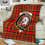 Plaid Blanket Hepburn Clan Crest Badge Tartan Blanket Scottish Green Plaid Throw Blanket Tartan Plaid Fleece Blanket
