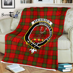 Plaid Blanket Herries Clan Crest Badge Tartan Blanket Scottish Green Plaid Throw Blanket Tartan Plaid Fleece Blanket