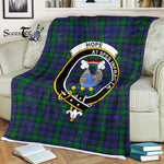 Plaid Blanket Hope Clan Crest Badge Tartan Blanket Scottish Green Plaid Throw Blanket Tartan Plaid Fleece Blanket