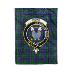 Plaid Blanket Hope Clan Crest Badge Tartan Blanket Scottish Green Plaid Throw Blanket Tartan Plaid Fleece Blanket