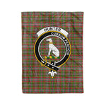 Plaid Blanket Hunter 1819 Clan Crest Badge Tartan Blanket Scottish Green Plaid Throw Blanket Tartan Plaid Fleece Blanket