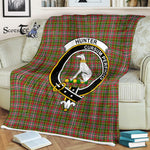 Plaid Blanket Hunter 1819 Clan Crest Badge Tartan Blanket Scottish Green Plaid Throw Blanket Tartan Plaid Fleece Blanket