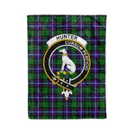 Plaid Blanket Hunter Clan Crest Badge Tartan Blanket Scottish Green Plaid Throw Blanket Tartan Plaid Fleece Blanket