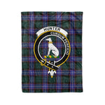 Plaid Blanket Hunter Modern Clan Crest Badge Tartan Blanket Scottish Green Plaid Throw Blanket Tartan Plaid Fleece Blanket