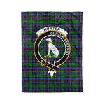 Plaid Blanket Hunter Of Peeblesshire Clan Crest Badge Tartan Blanket Scottish Green Plaid Throw Blanket - Scotstee Shop