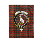 Plaid Blanket Hunter USA Clan Crest Badge Tartan Blanket Scottish Green Plaid Throw Blanket Tartan Plaid Fleece Blanket