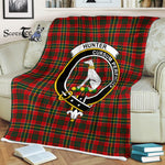 Plaid Blanket Hunter USA Clan Crest Badge Tartan Blanket Scottish Green Plaid Throw Blanket Tartan Plaid Fleece Blanket