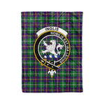 Plaid Blanket Inglis Clan Crest Badge Tartan Blanket Scottish Green Plaid Throw Blanket Tartan Plaid Fleece Blanket