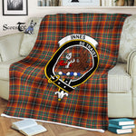 Plaid Blanket Innes Ancient Clan Crest Badge Tartan Blanket Scottish Green Plaid Throw Blanket Tartan Plaid Fleece Blanket