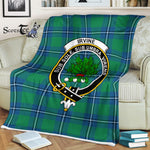 Plaid Blanket Irvine Ancient Clan Crest Badge Tartan Blanket Scottish Green Plaid Throw Blanket Tartan Plaid Fleece Blanket