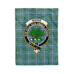 Plaid Blanket Irvine Clan Crest Badge Tartan Blanket Scottish Green Plaid Throw Blanket Tartan Plaid Fleece Blanket