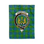 Plaid Blanket Johnston Clan Crest Badge Tartan Blanket Scottish Green Plaid Throw Blanket Tartan Plaid Fleece Blanket