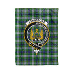 Plaid Blanket Johnston Dress Clan Crest Badge Tartan Blanket Scottish Green Plaid Throw Blanket Tartan Plaid Fleece Blanket