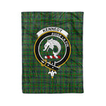 Plaid Blanket Kennedy Clan Crest Badge Tartan Blanket Scottish Green Plaid Throw Blanket Tartan Plaid Fleece Blanket
