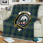 Plaid Blanket Kennedy Modern Clan Crest Badge Tartan Blanket Scottish Green Plaid Throw Blanket Tartan Plaid Fleece Blanket