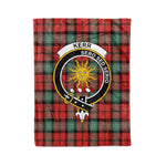 Plaid Blanket Kerr Ancient Clan Crest Badge Tartan Blanket Scottish Green Plaid Throw Blanket Tartan Plaid Fleece Blanket