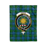 Plaid Blanket Kerr Hunting Clan Crest Badge Tartan Blanket Scottish Green Plaid Throw Blanket Tartan Plaid Fleece Blanket