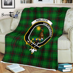 Plaid Blanket Kinloch Clan Crest Badge Tartan Blanket Scottish Green Plaid Throw Blanket Tartan Plaid Fleece Blanket