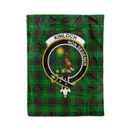Plaid Blanket Kinloch Clan Crest Badge Tartan Blanket Scottish Green Plaid Throw Blanket Tartan Plaid Fleece Blanket