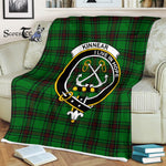 Plaid Blanket Kinnear Clan Crest Badge Tartan Blanket Scottish Green Plaid Throw Blanket Tartan Plaid Fleece Blanket