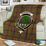 Plaid Blanket Kinninmont Clan Crest Badge Tartan Blanket Scottish Green Plaid Throw Blanket Tartan Plaid Fleece Blanket