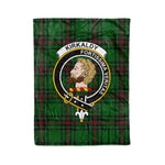Plaid Blanket Kirkcaldy Clan Crest Badge Tartan Blanket Scottish Green Plaid Throw Blanket Tartan Plaid Fleece Blanket