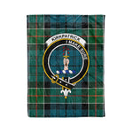 Plaid Blanket Kirkpatrick Clan Crest Badge Tartan Blanket Scottish Green Plaid Throw Blanket Tartan Plaid Fleece Blanket