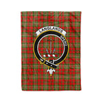 Plaid Blanket Langlands Clan Crest Badge Tartan Blanket Scottish Plaid Throw Blanket Tartan Plaid Fleece Blanket