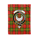 Plaid Blanket Leask Clan Crest Badge Tartan Blanket Scottish Plaid Throw Blanket Tartan Plaid Fleece Blanket