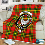 Plaid Blanket Leask Clan Crest Badge Tartan Blanket Scottish Plaid Throw Blanket Tartan Plaid Fleece Blanket