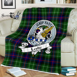 Plaid Blanket Leslie Hunting Clan Badge Tartan Blanket Scottish Plaid Throw Blanket Tartan Plaid  Fleece Blanket