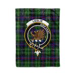Plaid Blanket Leslie Hunting Clan Crest Badge Tartan Blanket Scottish Plaid Throw Blanket Tartan Plaid Fleece Blanket