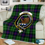 Plaid Blanket Leslie Hunting Clan Crest Badge Tartan Blanket Scottish Plaid Throw Blanket Tartan Plaid Fleece Blanket