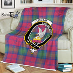 Plaid Blanket Lindsay Ancient Clan Crest Badge Tartan Blanket Scottish Plaid Throw Blanket Tartan Plaid Fleece Blanket