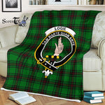Plaid Blanket Logie Clan Crest Badge Tartan Blanket Scottish Plaid Throw Blanket Tartan Plaid Fleece Blanket