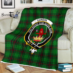 Plaid Blanket Lundin Clan Crest Badge Tartan Blanket Scottish Plaid Throw Blanket Tartan Plaid Fleece Blanket