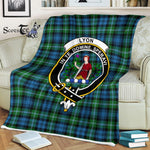 Plaid Blanket Lyon Hunting Clan Crest Badge Tartan Blanket Scottish Plaid Throw Blanket Tartan Plaid Fleece Blanket