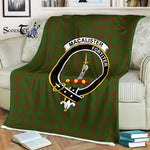 Plaid Blanket MacAlister Of Glenbarr Hunting Clan Crest Badge Tartan Blanket Scottish Plaid Throw Blanket - Scotstee Shop
