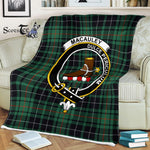 Plaid Blanket MacAulay Hunting Ancient Clan Crest Badge Tartan Blanket Scottish Plaid Throw Blanket - Scotstee Shop