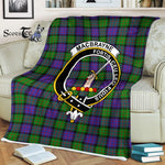 Plaid Blanket MacBrayne Clan Crest Badge Tartan Blanket Scottish Plaid Throw Blanket Tartan Plaid Fleece Blanket