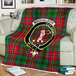 Plaid Blanket MacCulloch Clan Crest Badge Tartan Blanket Scottish Plaid Throw Blanket Tartan Plaid Fleece Blanket