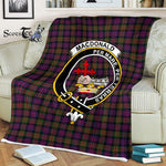 Plaid Blanket Macdonalds Of Donald Modern Clan Crest Badge Tartan Blanket Scottish Plaid Throw Blanket - Scotstee Shop