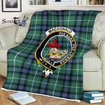 Plaid Blanket Macdonalds Of Donald The Isles Hunting Ancient Clan Crest Badge Tartan Blanket Scottish Plaid Throw Blanket - Scotstee Shop